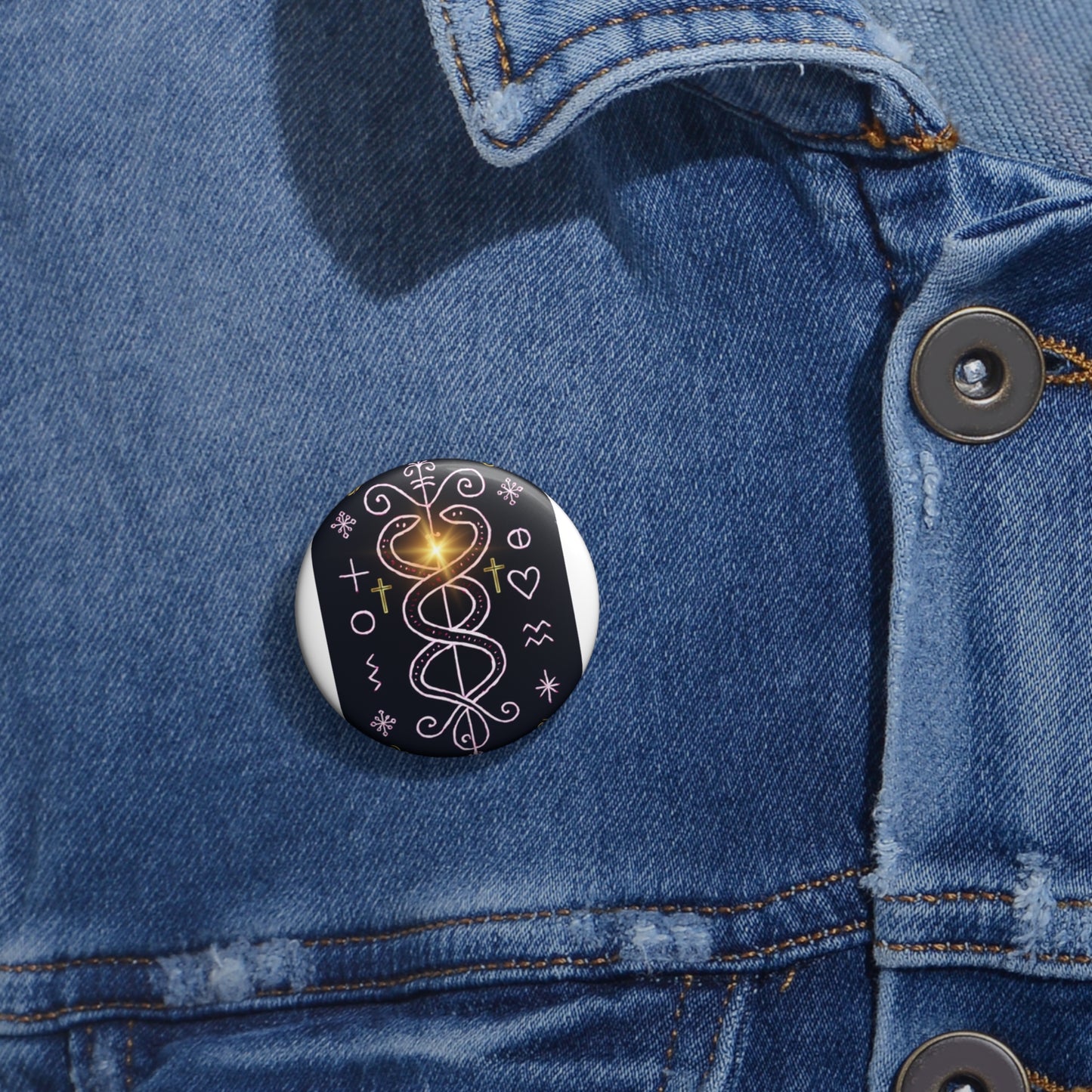 Dambala Symbolic Pin Buttons for Festivals, Personalized Gifts, Expressive Accessories, Unique Art Button Badges, Handmade Pins