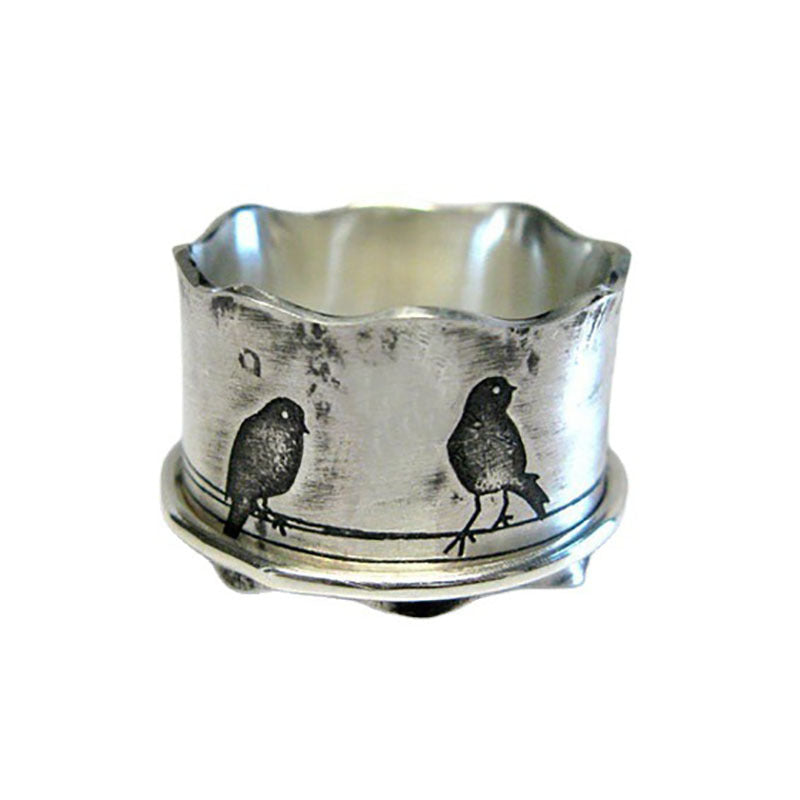 Lin Zhongniao Wide Retro Ring