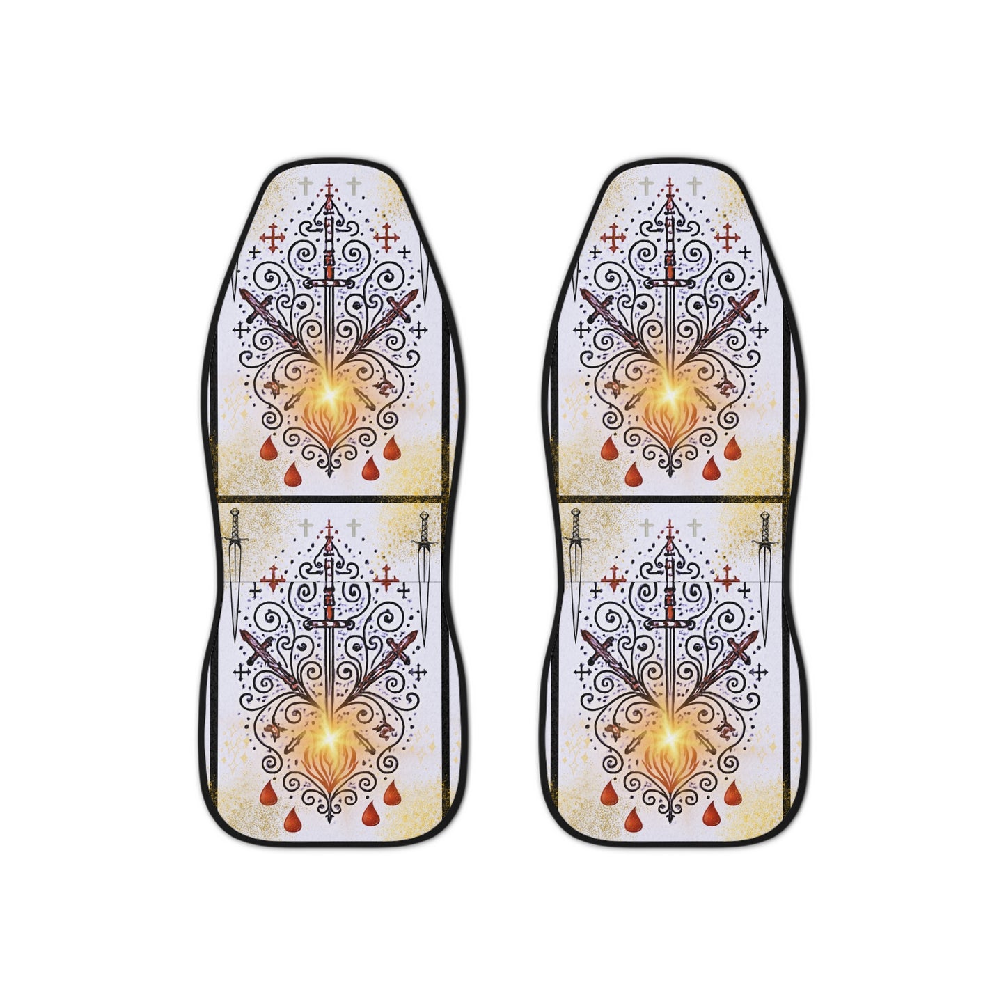 Bohemian Car Seat Covers -Voodoo Heart Collections, Backseat Protection, Auto Accessories, Gift for Travelers, Unique Car Decor