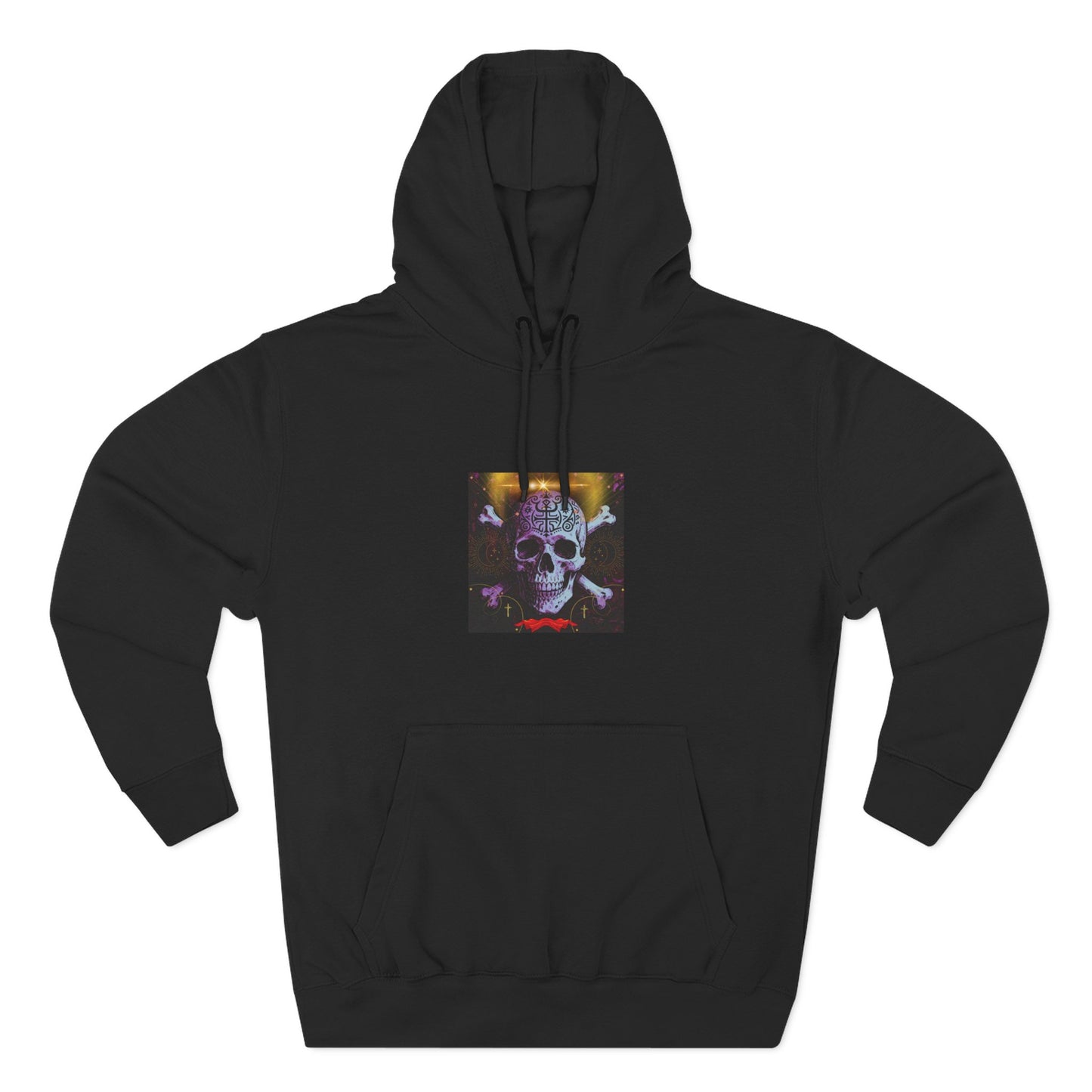 Gothic Skull Fleece Hoodie - Cozy Dark Aesthetic Sweatshirt, Perfect for Halloween, Casual Wear, Gift for Horror Fans, Unique Streetwear