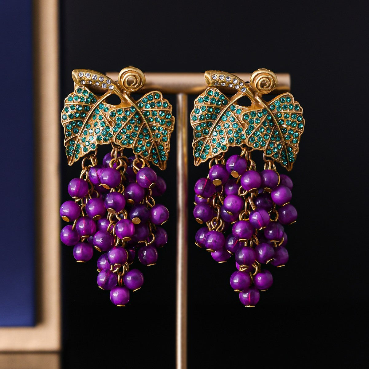 Grape Cluster Ear Studs Light Luxury High Sense Niche Temperament