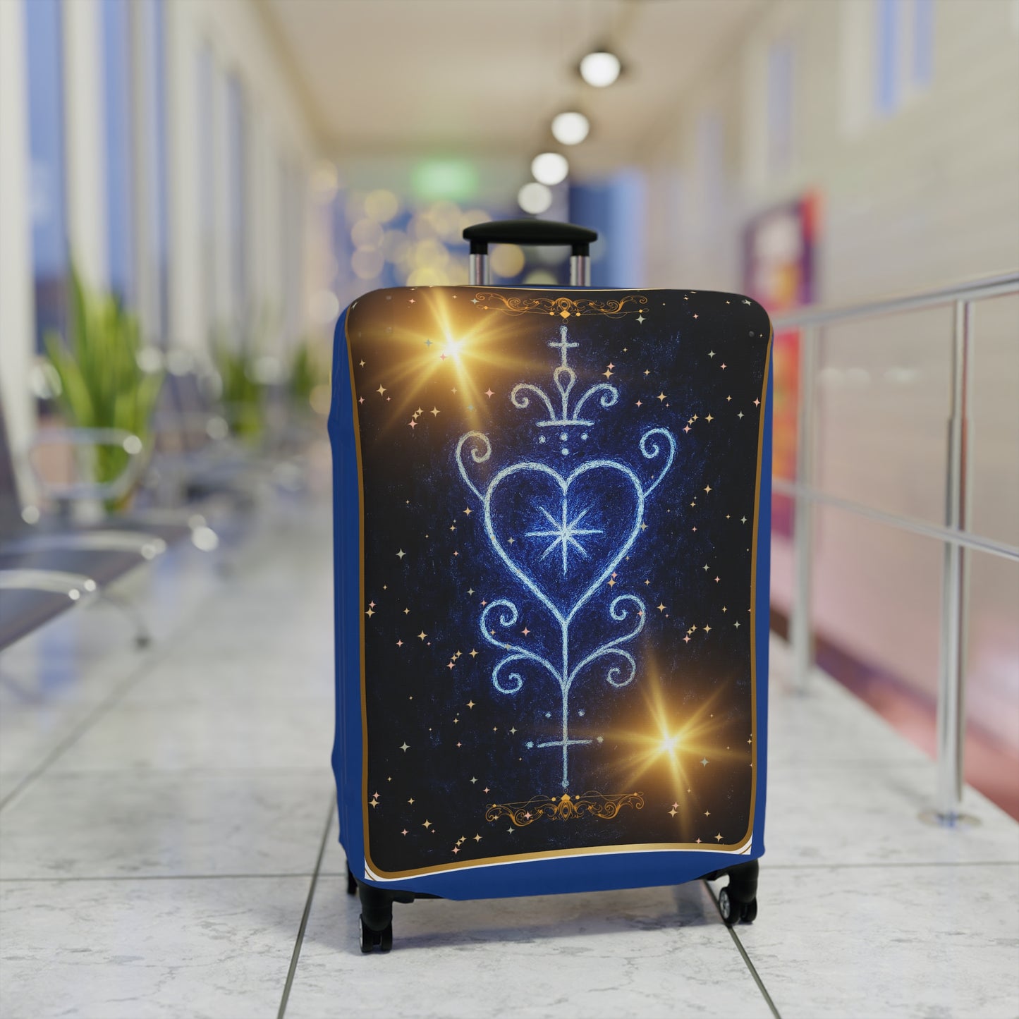 Voodoo Heart Collections, Luggage Cover, Stylish Travel Accessory, Unique Suitcase Protector, Perfect for Travelers, Great Gift Idea