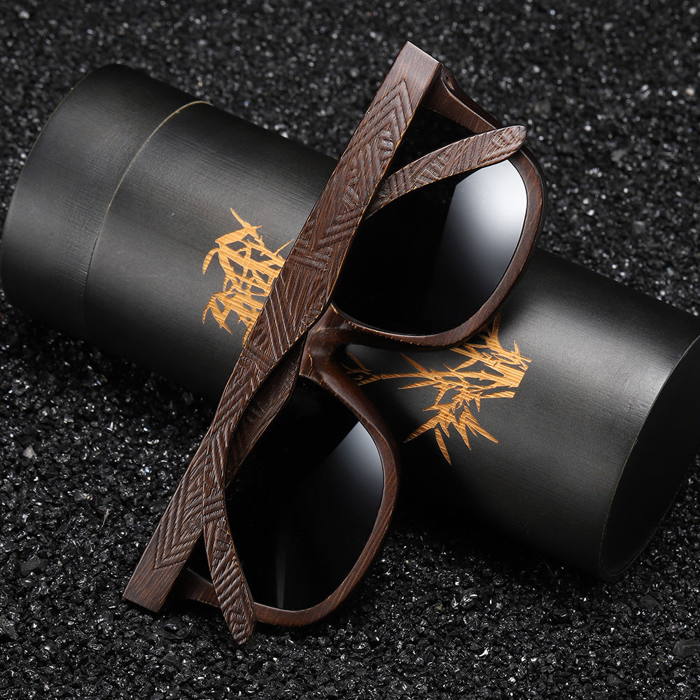 Pattern Leg Spring Hinge Polarized Sun Glasses