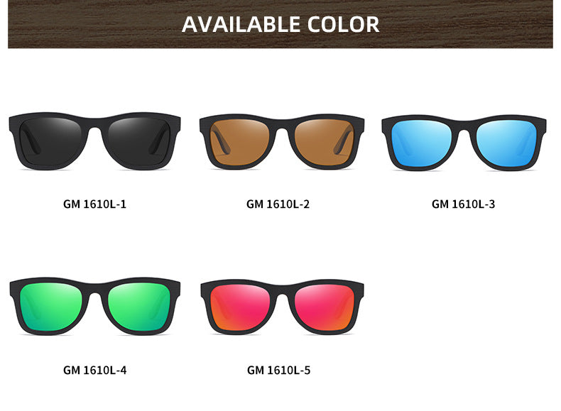 Pattern Leg Spring Hinge Polarized Sun Glasses