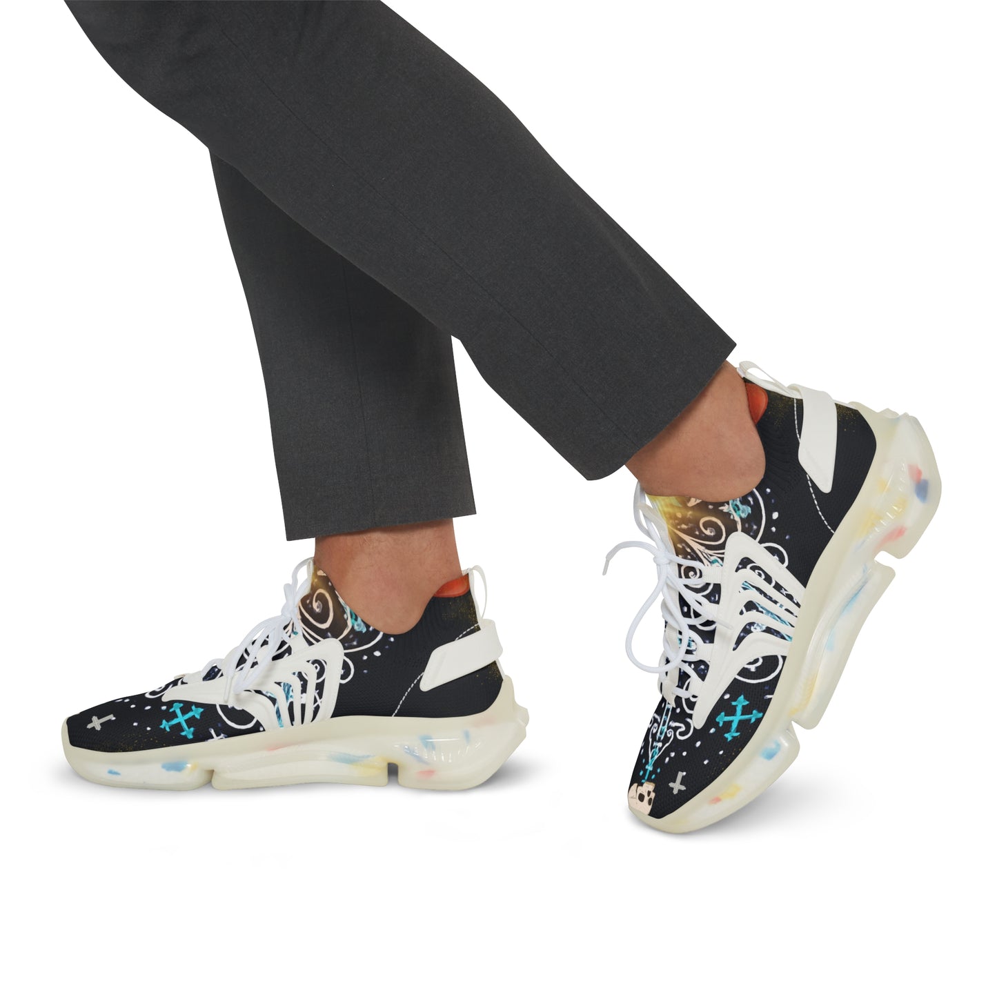 Stylish Men's Mesh Sneakers with Unique Graphic Design | Trendy Footwear for Casual Outings, Fashion Events, and Gifts