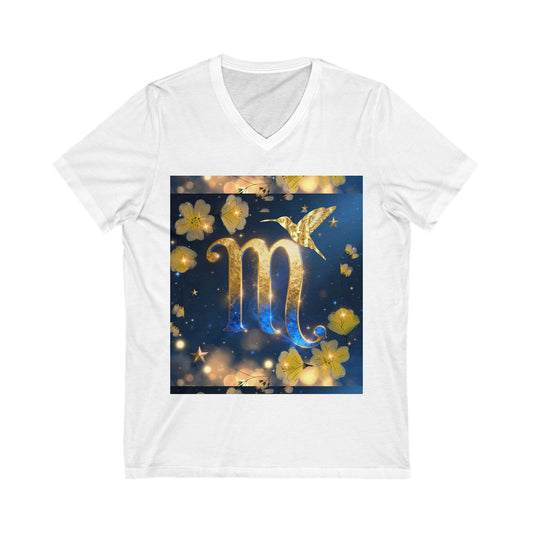 Mystical Scorpio V-Neck Tee, Astrology Shirt, Gift for Zodiac Lovers, Birthday Gift, Horoscope T-Shirt, Cosmic Fashion