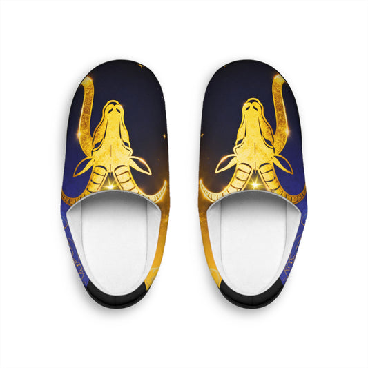 Luxurious Golden Dragon Women's Indoor Slippers for Cozy Comfort, Home Relaxation, Gift for Her, Housewarming, Birthday