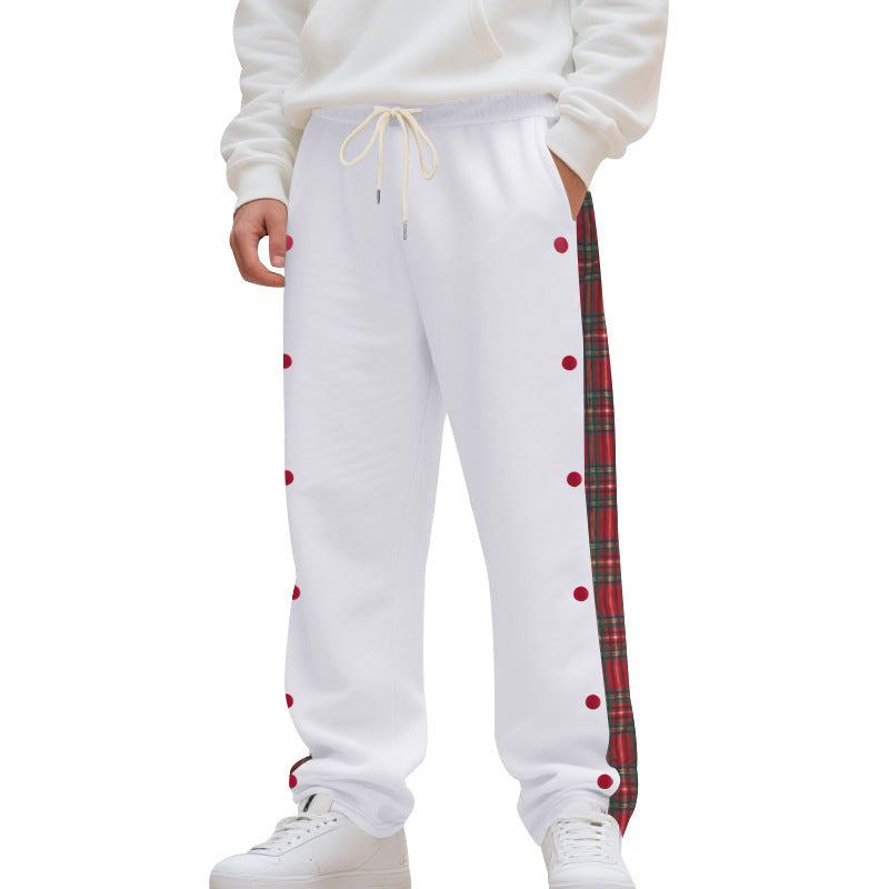 Simple Stitching Casual Sports Breasted Sweatpants