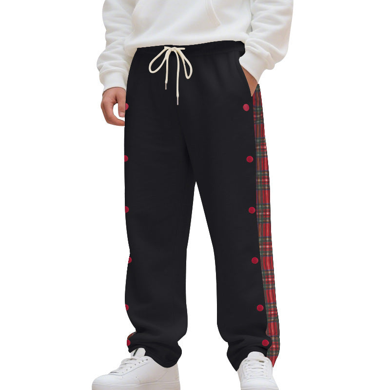 Simple Stitching Casual Sports Breasted Sweatpants
