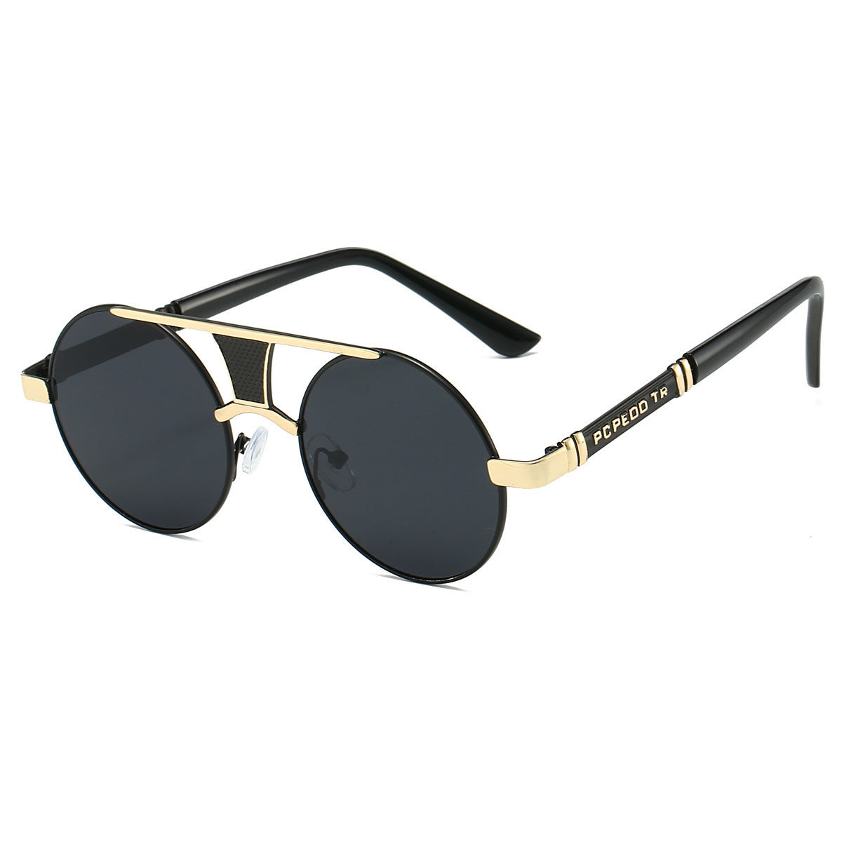 Men's Double Beam Round Frame Classic HD Fashion Sunglasses