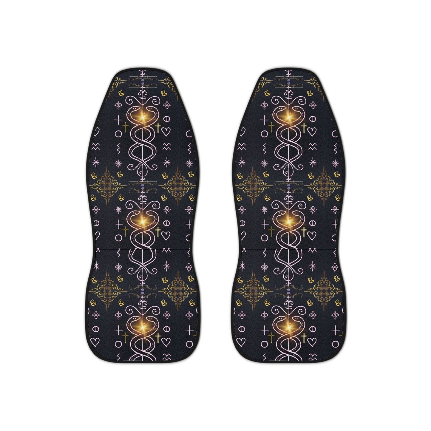 Dambala Car Seat Covers with Heart Patterns, Unique Automotive Decor, Gift for Car Lovers, Stylish Seat Protection, Road Trip Essentials