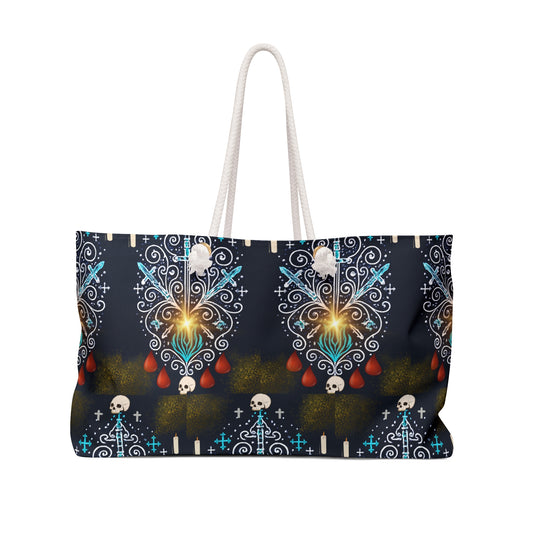 VeVe Ogou, Vibrant Gothic Weekender Bag: Perfect for Travel, Festivals, Gym, Beach, Gifts