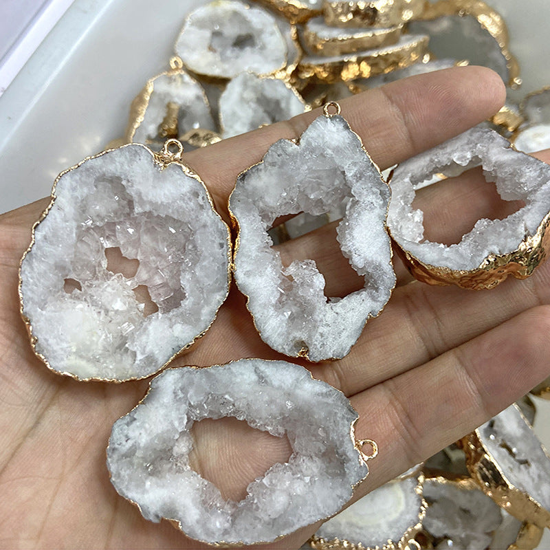 Rough Stone Ornament Irregular Accessories Slice Pendant