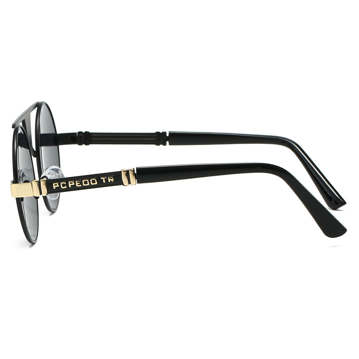 Men's Double Beam Round Frame Classic HD Fashion Sunglasses