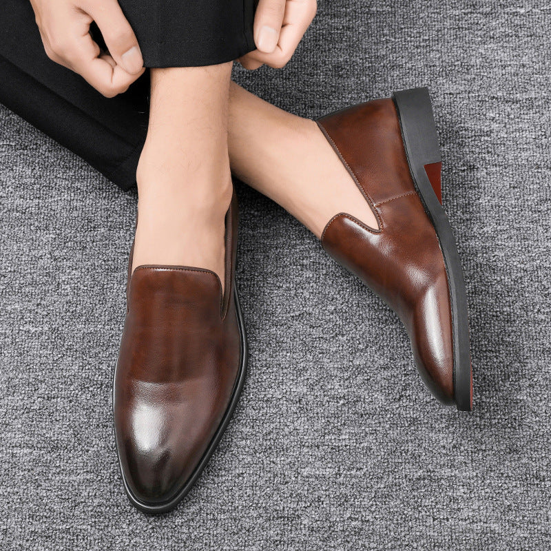 Simple British Style Polished Pointed Leather Shoes