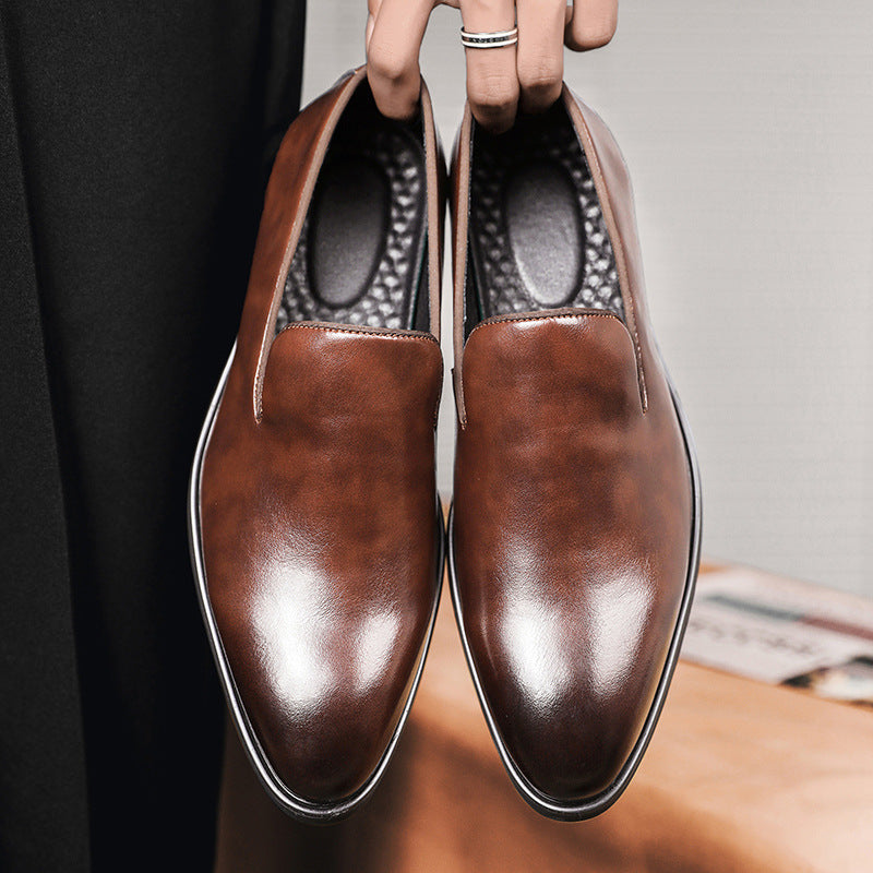 Simple British Style Polished Pointed Leather Shoes