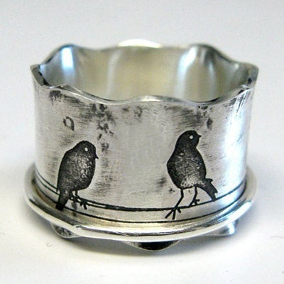 Lin Zhongniao Wide Retro Ring