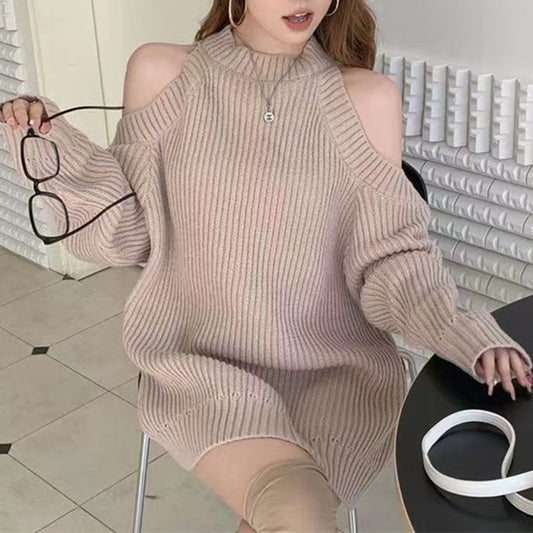 High-end Mock Neck Sweater Dress Women's Season Loose