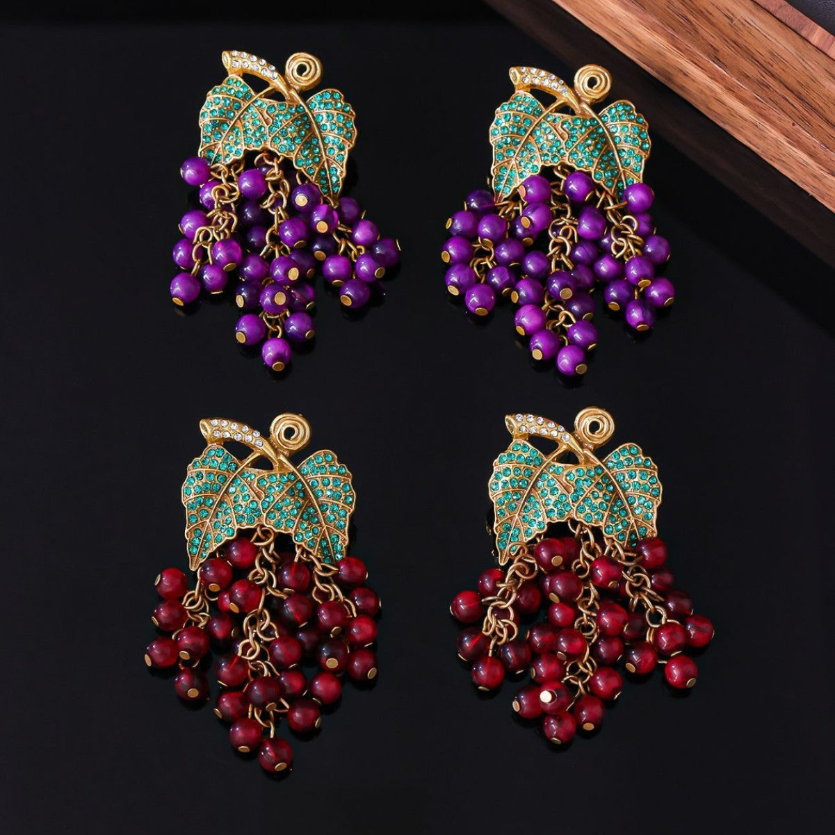 Grape Cluster Ear Studs Light Luxury High Sense Niche Temperament